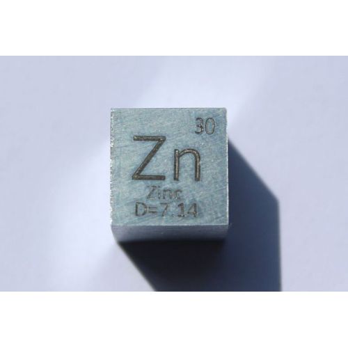Zink metallkub Zn 10x10mm polerad 99,99% renhet kub