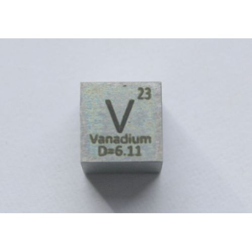 Vanadin V metall kub 10x10mm polerad 99,9% renhet kub