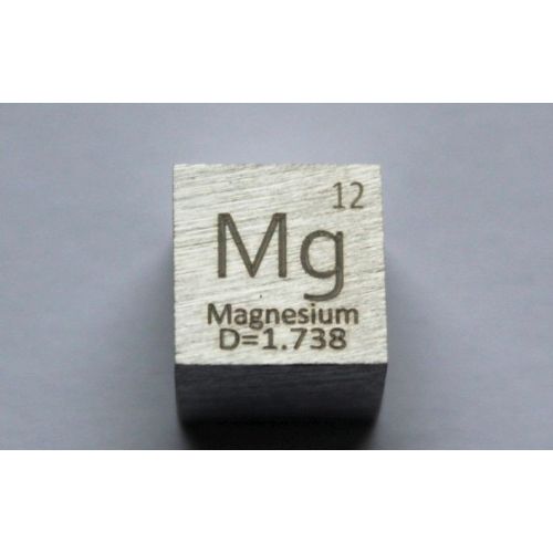 Magnesium Mg metall kub 10x10mm polerad 99,95% renhet kub