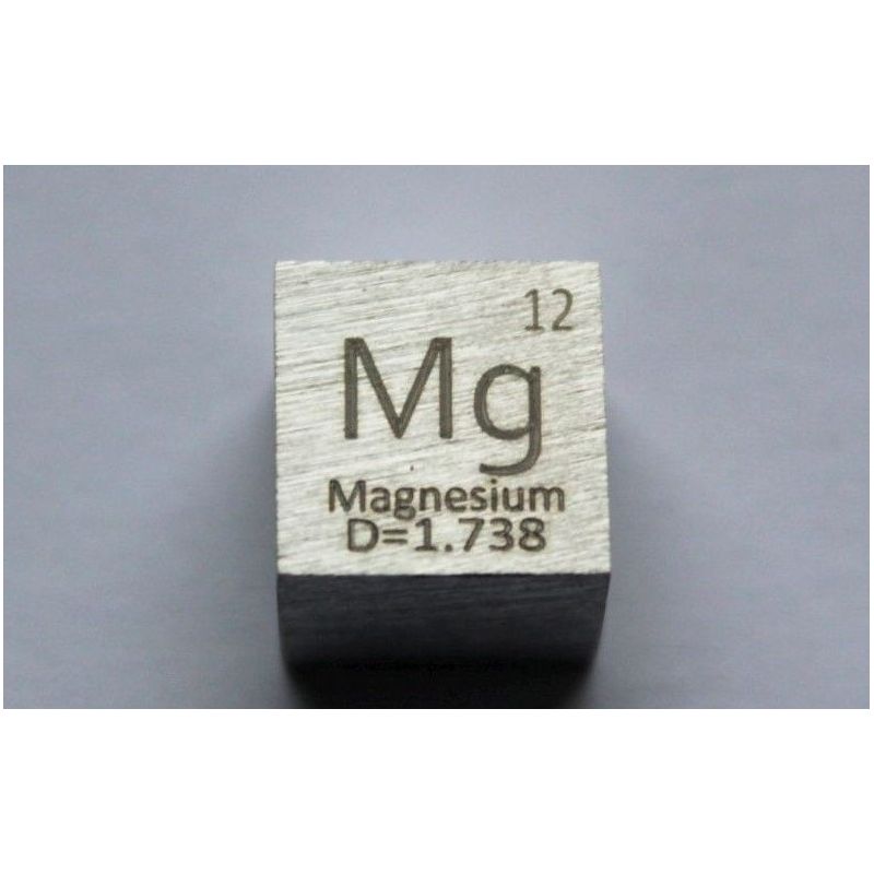 Magnesium Mg metall kub 10x10mm polerad 99,95% renhet kub