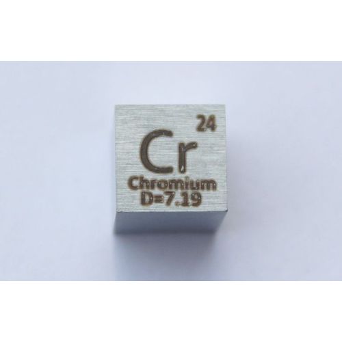 Krom Cr metall kub 10x10mm polerad 99,7% renhet kub