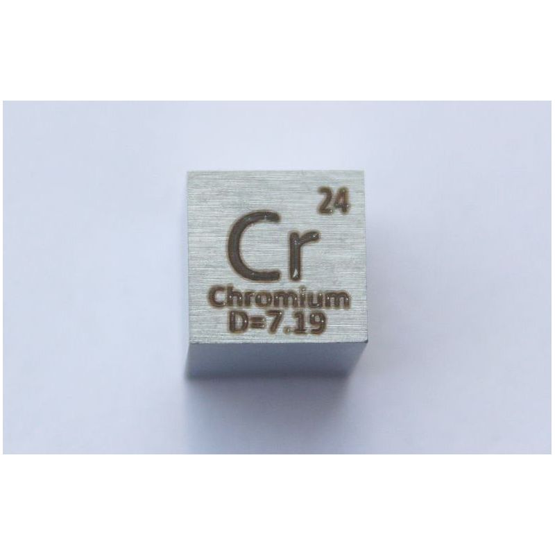 Krom Cr Metallkub 10x10mm polerad 99,7% renhet kub