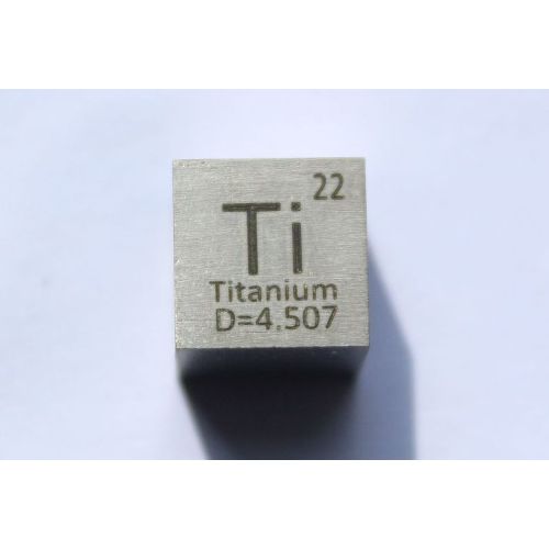 Titan Ti Metallkub 10x10mm polerad 99,5% renhet kub