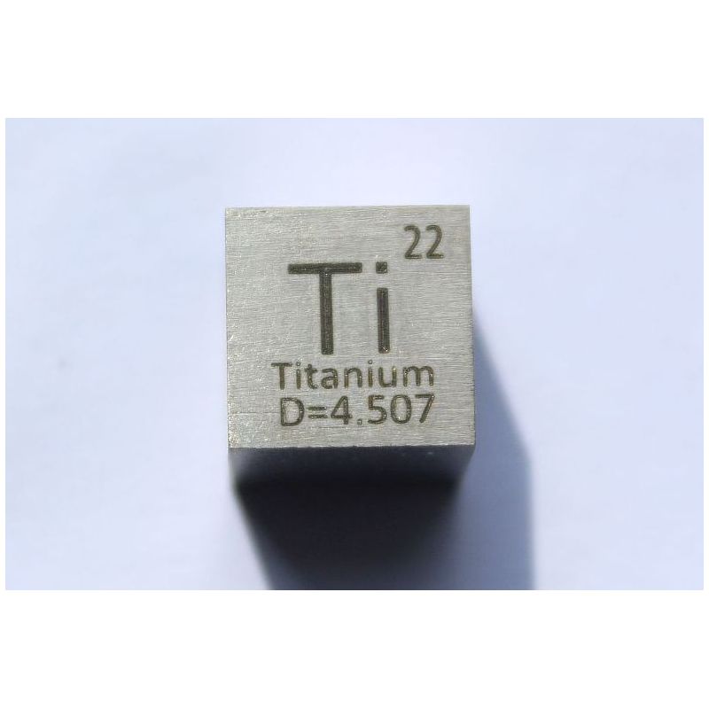 Titan Ti Metallkub 10x10mm polerad 99,5% renhet kub