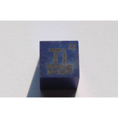 Titan Ti anodiserad blå metallkub 10x10mm polerad 99,5% renhet Titankub