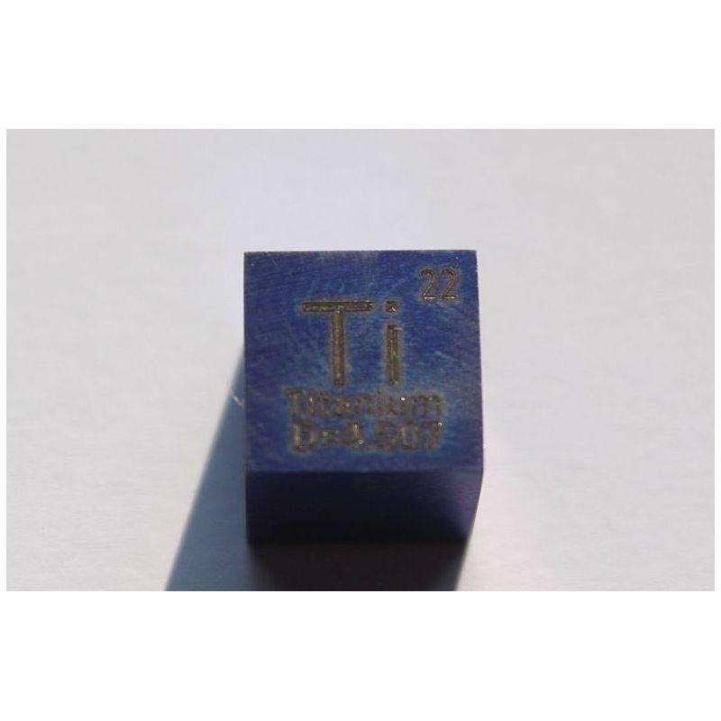 Titan Ti anodiserad blå metallkub 10x10mm polerad 99,5% renhet Titankub