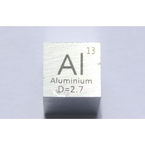 Aluminium Al metall kub 10x10mm polerad 99,99% renhet kub