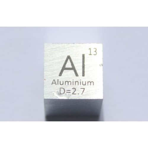 Aluminium Al metallkub 10x10mm polerad 99,99% renhet kub