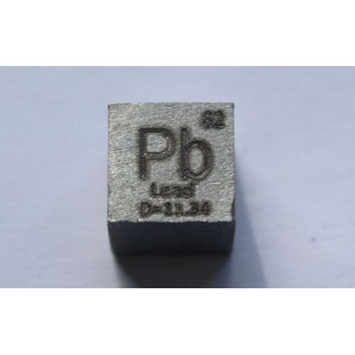 Bly Pb metall kub 10x10mm polerad 99,99% renhet kub