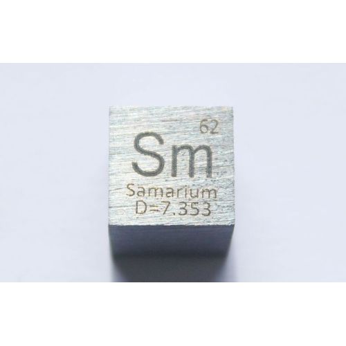 Samarium Sm Metallkub 10x10mm polerad 99,95% renhet kub