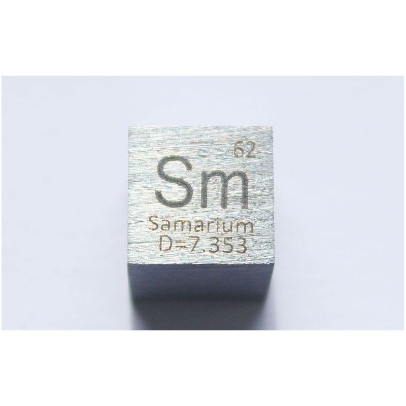 Samarium Sm Metallkub 10x10mm polerad 99,95% renhet kub