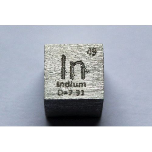 Indium I metall kub 10x10mm polerad 99,995% renhet kub