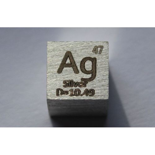 Silver Ag Metallkub 10x10mm polerad 99,99% renhet kub