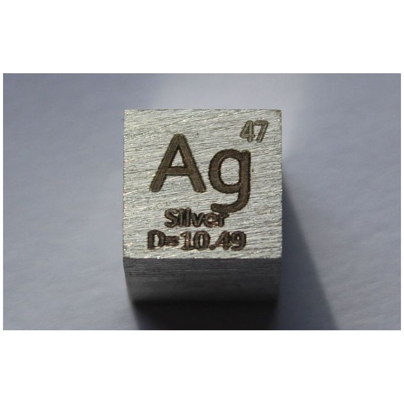 Silver Ag metall kub 10x10mm polerad 99,99% renhet kub