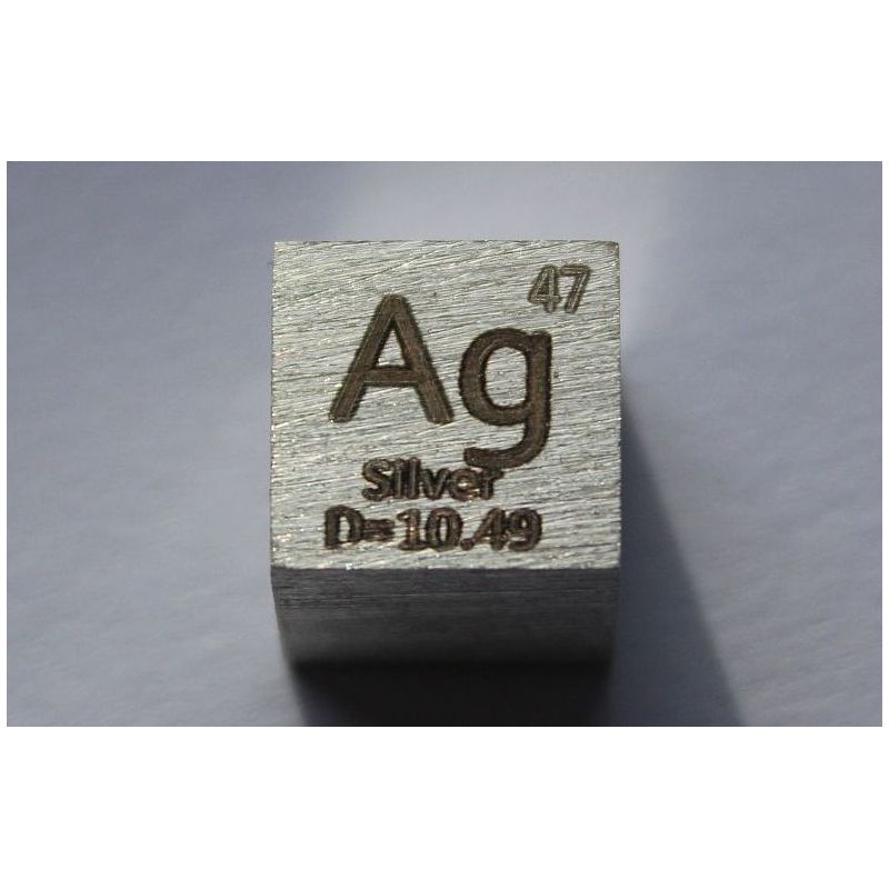 Silver Ag Metallkub 10x10mm polerad 99,99% renhet kub