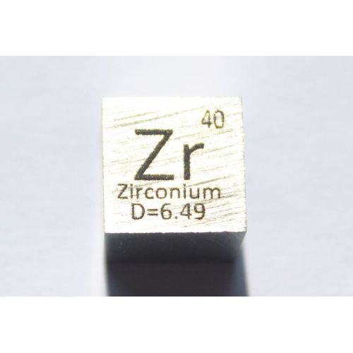 Zirkonium Zr metallkub 10x10mm polerad 99,2% renhet kub