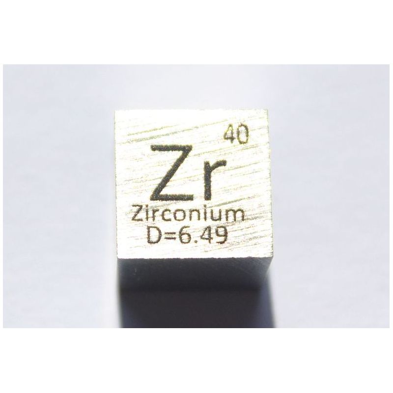 Zirkonium Zr metallkub 10x10mm polerad 99,2% renhet kub