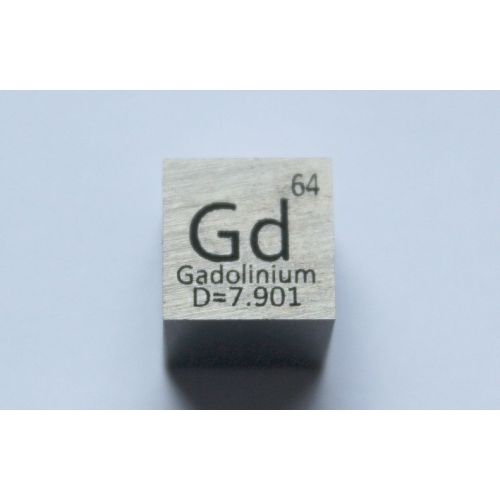 Gadolinium Gd metall kub 10x10mm polerad 99,99% renhet kub