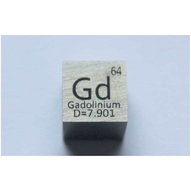 Gadolinium Gd Metallkub 10x10mm polerad 99,99% renhet kub
