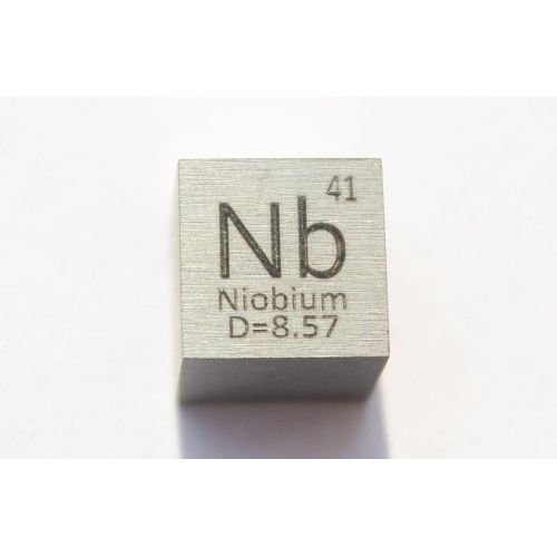 Niob Nb metall kub 10x10mm polerad 99,95% renhet Niob kub