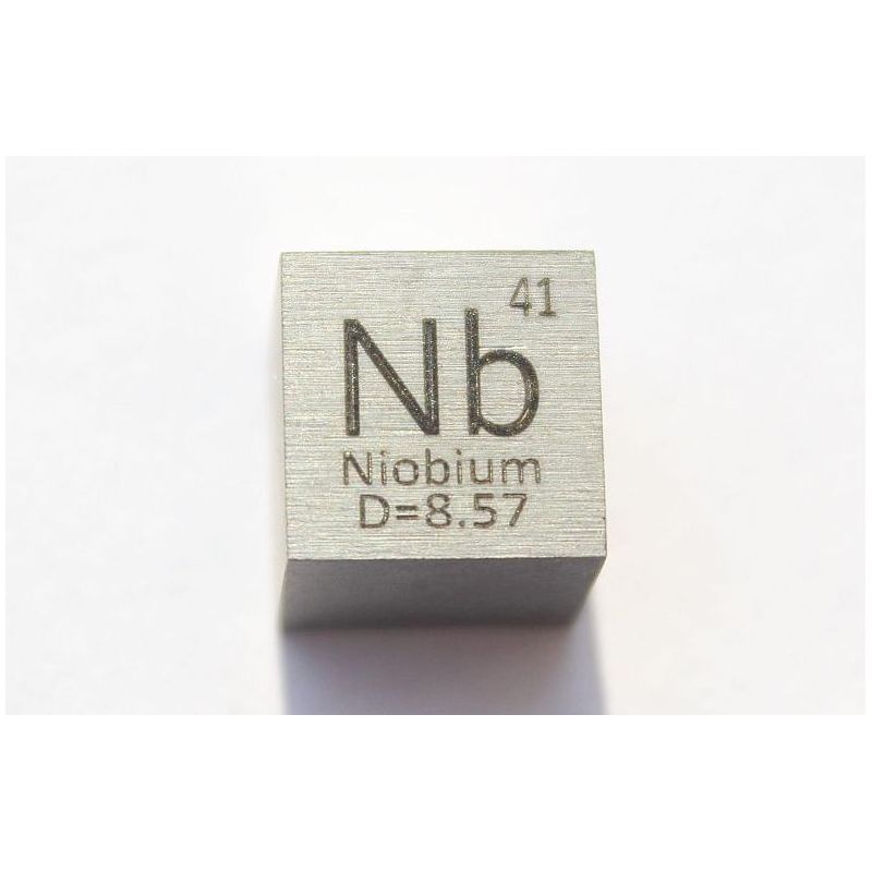 Niob Nb metall kub 10x10mm polerad 99,95% renhet Niob kub