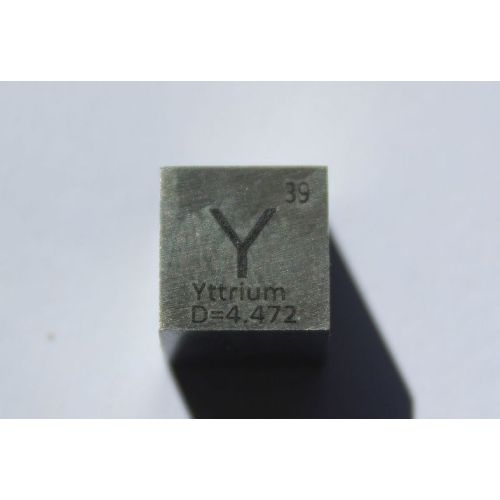 Yttrium Y metall kub 10x10mm polerad 99,9% renhet kub