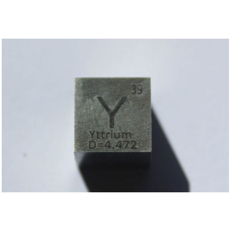 Yttrium Y metall kub 10x10mm polerad 99,9% renhet kub